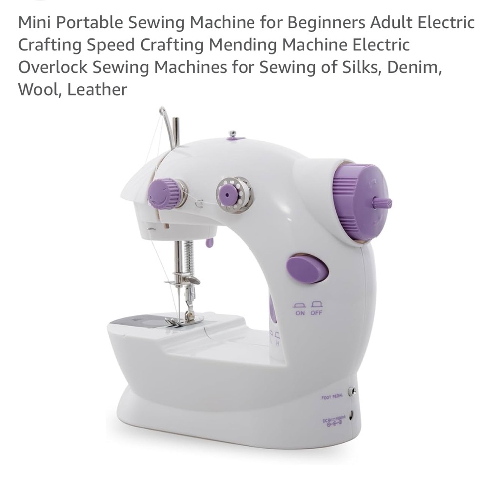 NEW UNOPENED Compact Purple and White Sewing Machine with Streamlined Design
